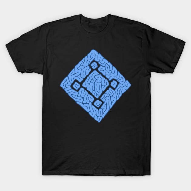 square brain blue T-Shirt by EvanBright